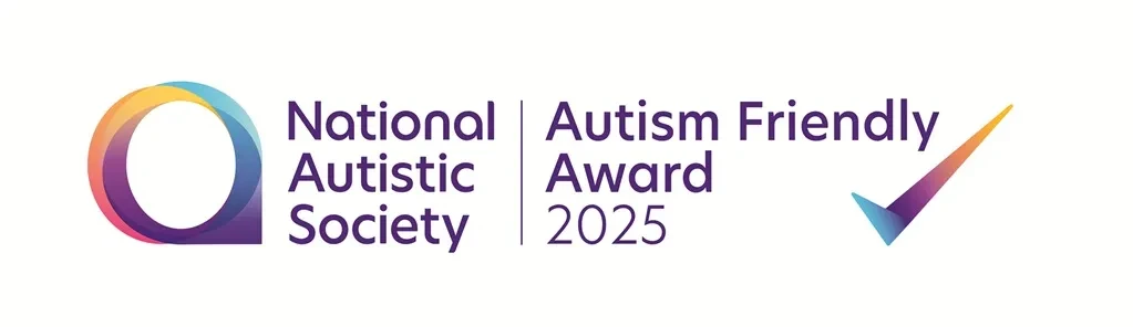 Logo saying National Autistic Society - Autism Friendly Award 2025