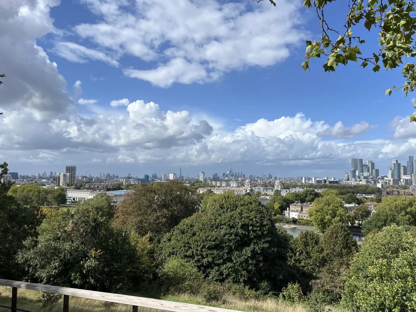 Photo of view over London from One Tree Hill in Greenwich