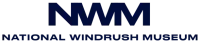Logo that has letters NWM in large letters joined together with 'National Windrush Museum' written underneath